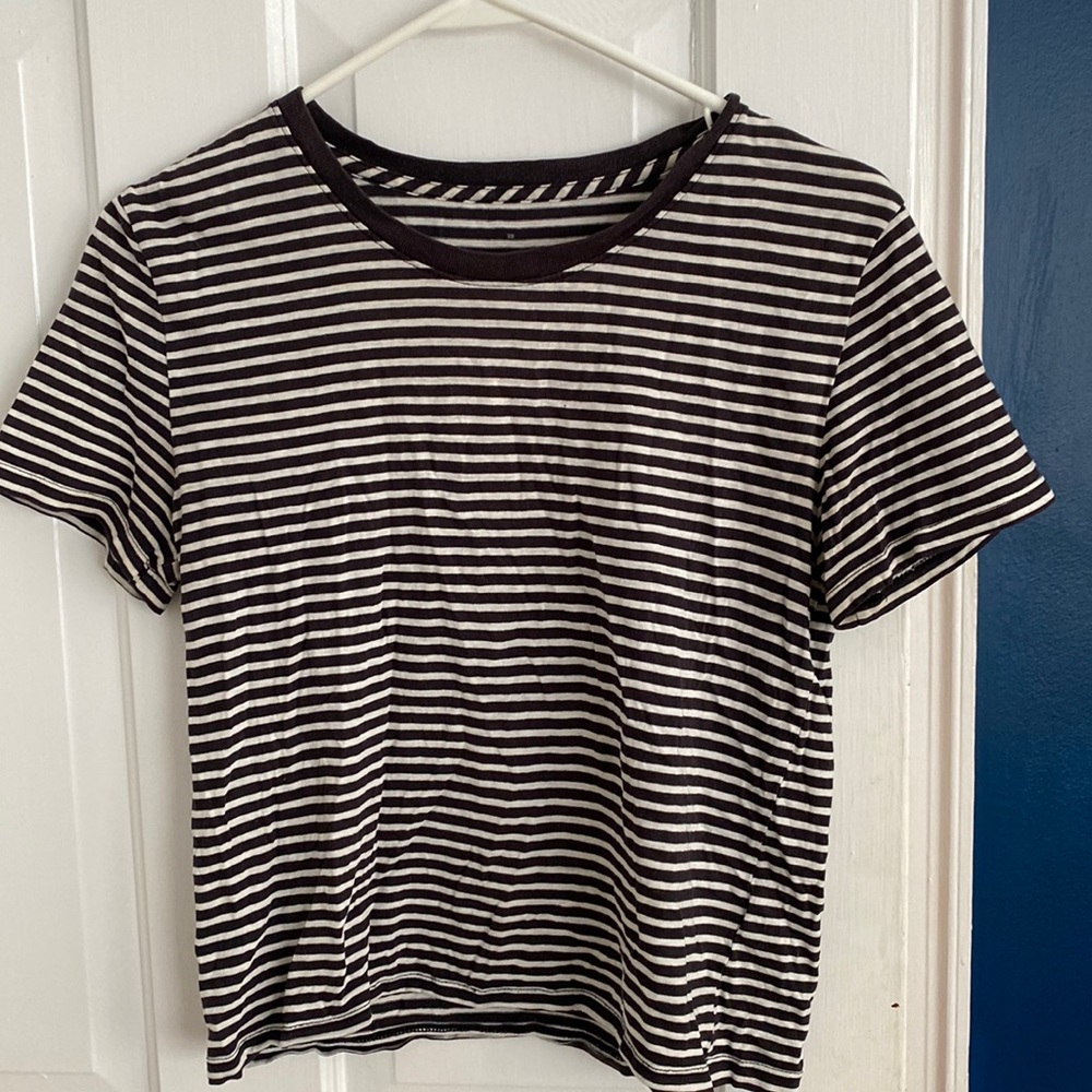 Everlane XS Striped Cropped T-Shirt